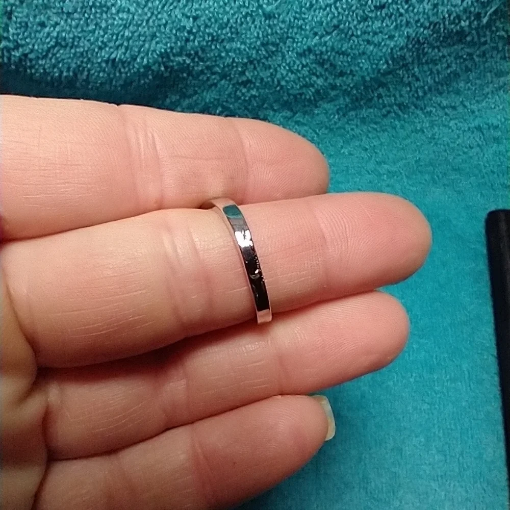 Silvertone sun moon aurora adjustable ring